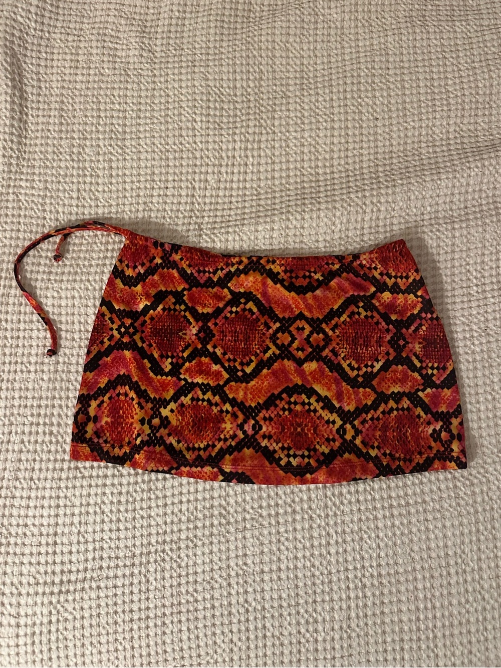 Women's Red & Orange Snake-Print Swim Suit Skirt